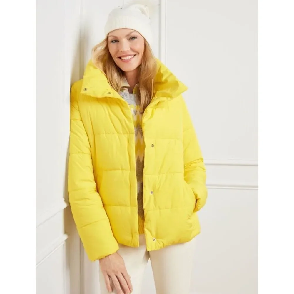 Talbots DOWN ALTERNATIVE PUFFER COAT size S Yellow